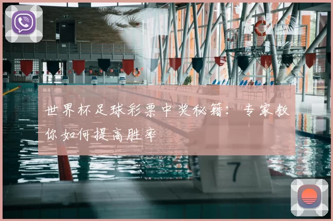世界杯足球彩票中奖秘籍:专家教你如何提高胜率